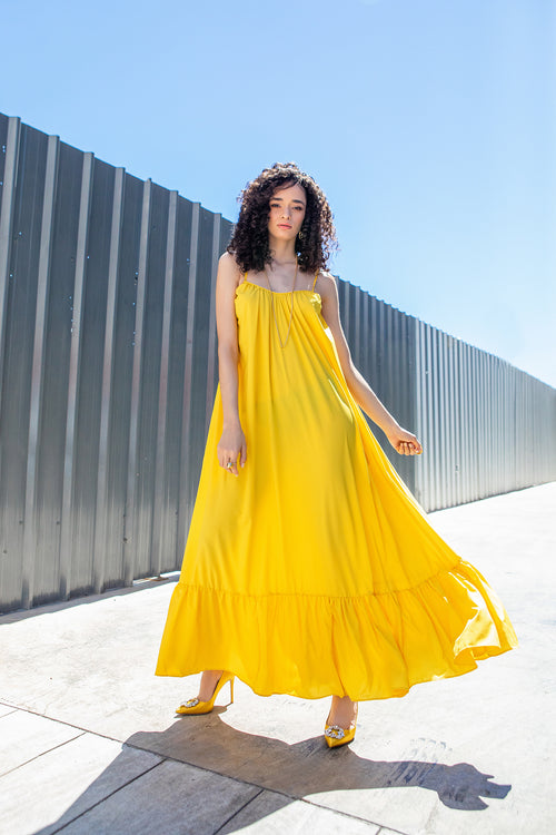 MAXI DRESS - YELLOW (ONE SIZE)