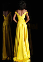 Jovani Yellow Off the Shoulder Prom Dress - Style IND0167752