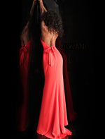 Jovani Front Slit Open Back Prom Dress - Style 65938